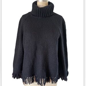 TORY BURCH Women's "Jennifer" Black Wool Blend Sweater Size L